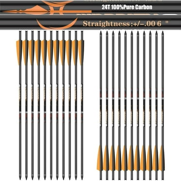 Sanlida Archery Warpath 8, 24 PCS, 0.006" Straightness, 100% Pure Carbon Crossbow Bolts, Crossbow Hunting, Standard 20/22 Inches Crossbow Bolts with Removable Tips and Moon Nocks