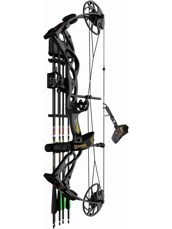 Dragon X9 Ready to Hunt Compound Bow Package for Adults, Archery Compound Bow and Arrow Set, 0-70 Lbs Draw Weight, No Bow Press Needed, Limited Life-time Warranty (Black)