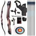 thumbnail image 1 of Sanlida Noble Standard Beginner & Intermediate Recurve Bow and Arrows Kit for Adult and Youth, Wooden Takedown Recurve Bow Package for Training, Practice & Competition RH Only (54", 24lbs), 1 of 7