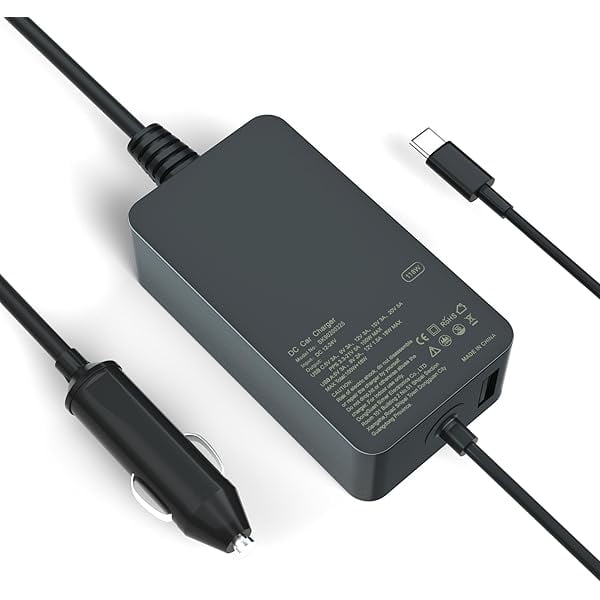 118W 100W Faster Laptop Car Charger, USB Phone Port and Type C Adapter 20V 5.9A for Mackbook Pro HP Dell Lenovo Acer Asus Chromebook Cell Ph並行輸入品 : OSISZI Laptop Car Charger 100W USB C Compatible with