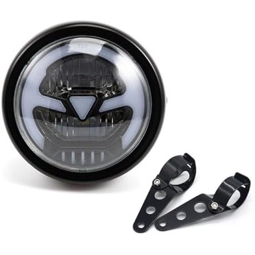 TWOM 6.5 Inch LED Motorcycle Headlight With Bracket - Matte Black
