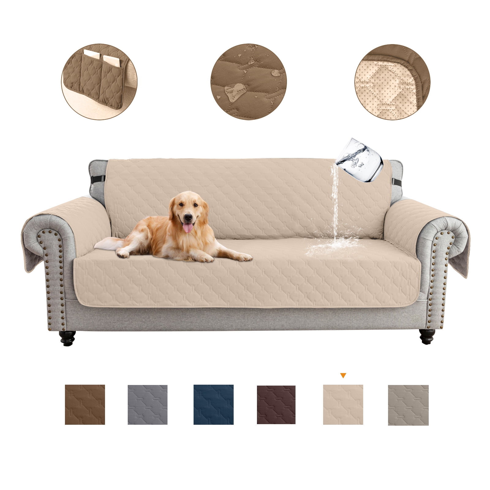 Sanmadrola 100 Waterproof Couch Covers NonSlip Sofa Cover with