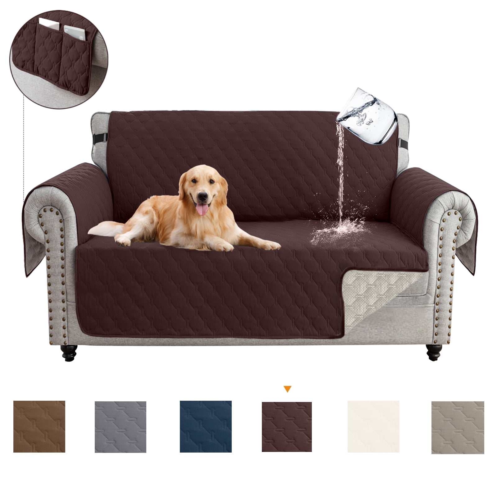 Sanmadrola 100% Waterproof Couch Covers Non-Slip Sofa Cover with ...
