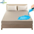 thumbnail image 1 of Sanmadrola 100% Waterproof Mattress Protector Fitted Premium Bed Cover Breathable Machine Washable Mattress Pad Cover, Five-Sides TPU Membrane Layer Waterproof, 12'' Deep Pocket, Khaki, King, 1 of 7