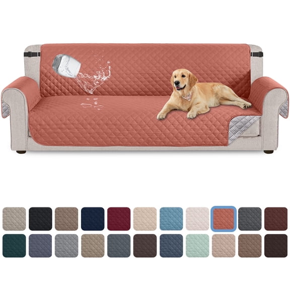 Sanmadrola 100% Waterproof Sofa Cover Anti Slip Couch Cover Machine Washable Slipcover Leakproof Furniture Protector for Dogs Kids Pets, Caramel, Sofa
