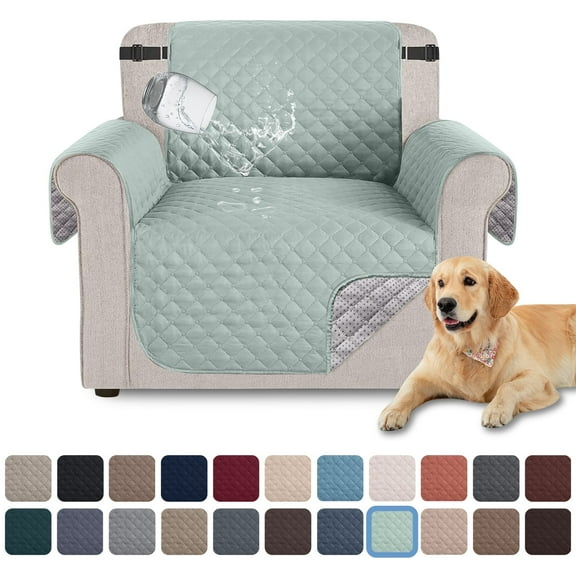 Sanmadrola 100% Waterproof Sofa Cover Anti Slip Couch Cover Machine Washable Slipcover Leakproof Furniture Protector for Dogs Kids Pets, Grass Green, Chair
