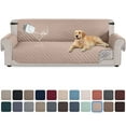 thumbnail image 1 of Sanmadrola 100% Waterproof Sofa Cover Anti Slip Couch Cover Machine Washable Slipcover Leakproof Furniture Protector for Dogs Kids Pets, Light Brown, Sofa, 1 of 9
