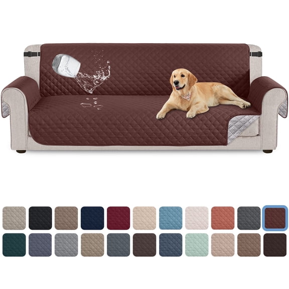 Sanmadrola 100% Waterproof Sofa Cover Anti Slip Couch Cover Machine Washable Slipcover Leakproof Furniture Protector for Dogs Kids Pets, Coffee, Sofa