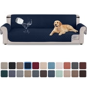 Sanmadrola 100% Waterproof Sofa Cover Non Slip Couch Cover Machine Washable Slipcover Leakproof Furniture Protector for Dogs Kids Pets, Dark Blue, Oversized Sofa