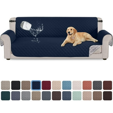 Sanmadrola 100% Waterproof Sofa Cover Non Slip Couch Cover Machine Washable Slipcover Leakproof Furniture Protector for Dogs Kids Pets, Dark Blue, Sofa