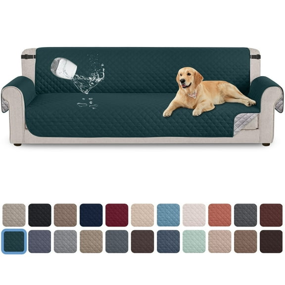 Sanmadrola 100% Waterproof Sofa Cover Non Slip Couch Cover Machine Washable Slipcover Leakproof Furniture Protector for Dogs Kids Pets, Peacock Blue, Oversized Sofa