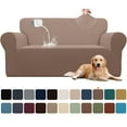 thumbnail image 1 of Sanmadrola 100% Waterproof Sofa Cover Non Slip Couch Cover Stretch Slipcover Leakproof Couch Protector for Kids Dogs Cats Pets, Light Brown, Loveseat, 1 of 11