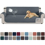 Sanmadrola 100% Waterproof Sofa Cover Non Slip Couch Cover Machine Washable Slipcover Leakproof Furniture Protector for Dogs Kids Pets, Dark Gray, Sofa