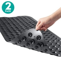Sanmadrola 2 Pack Bath Mat Extra Large 40 x 16 Inch Non Slip Bathtub Shower Mat Extra Long Bathroom Mats for Tub Nonslip Anti Slip Bathmats Black