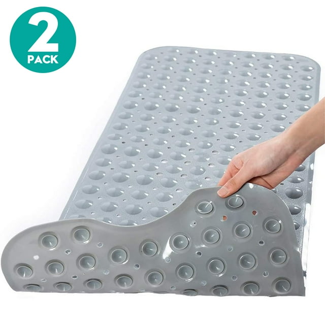 Sanmadrola 2 Pack Anti-Skid Eco-Friendly Bath Mat, 40x16 Inch with 200 ...