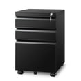 thumbnail image 1 of Sanmadrola 3 Drawer File Cabinet with Lock Mobile File Cabinets for Home Office Steel Mobile Filing Cabinet Metal Rolling Locking Office Cabinets Under Desk for Legal Letter Size, Black, 1 of 9