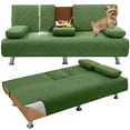 thumbnail image 1 of Sanmadrola 4-Piece Waterproof Futon Couch Covers Sofa Bed Cover Anti-Slip Furniture Protector with Removable Armrests Covers and Cup Holders Cover, Quilted Convertible Folding Slipcover, Green, 1 of 10