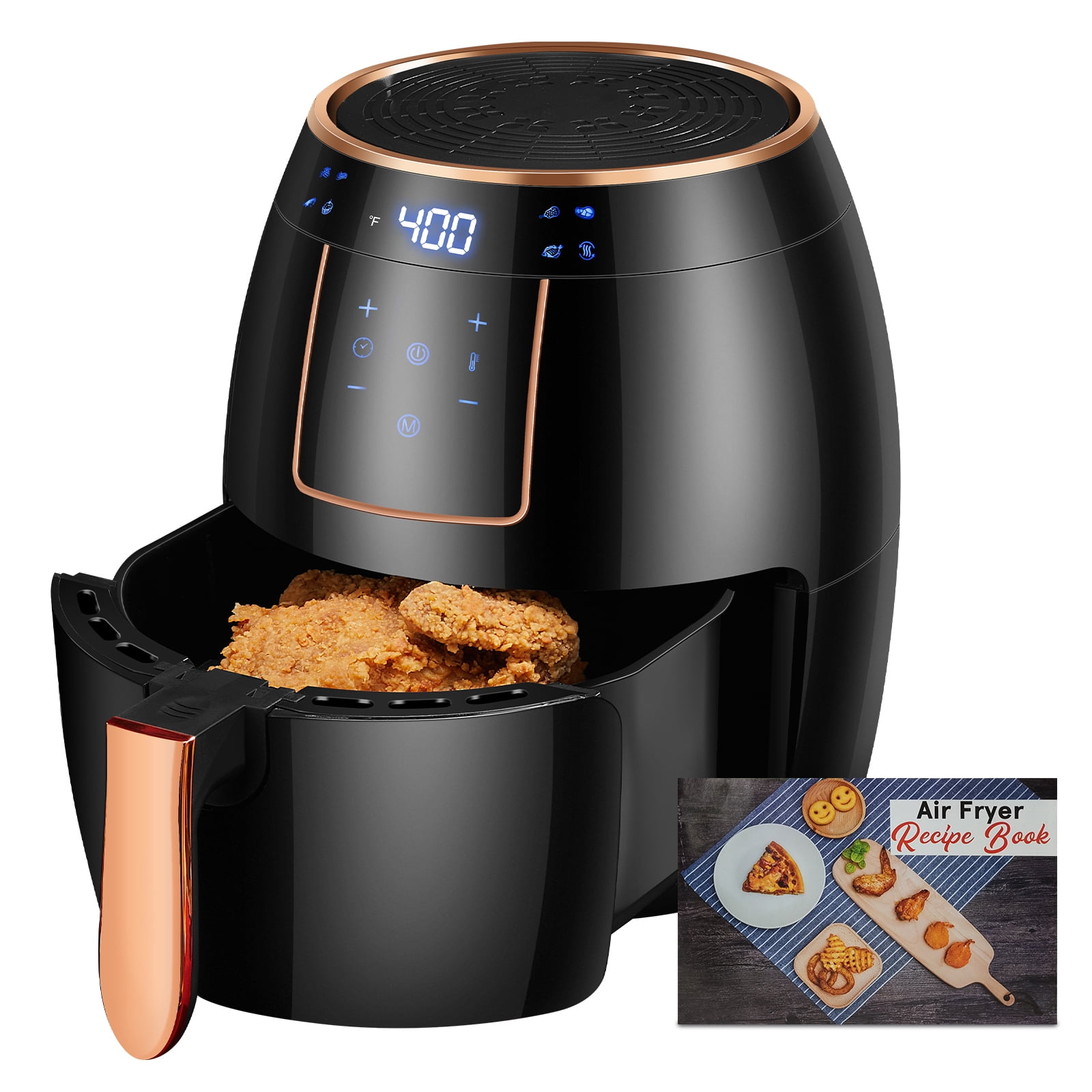Sanmadrola 5.8 Quart Large Capacity Air Fryer Touch Screen Smart Household Air Fryers Electric Hot Oven Oilless Multifunctional High Gloss Finish
