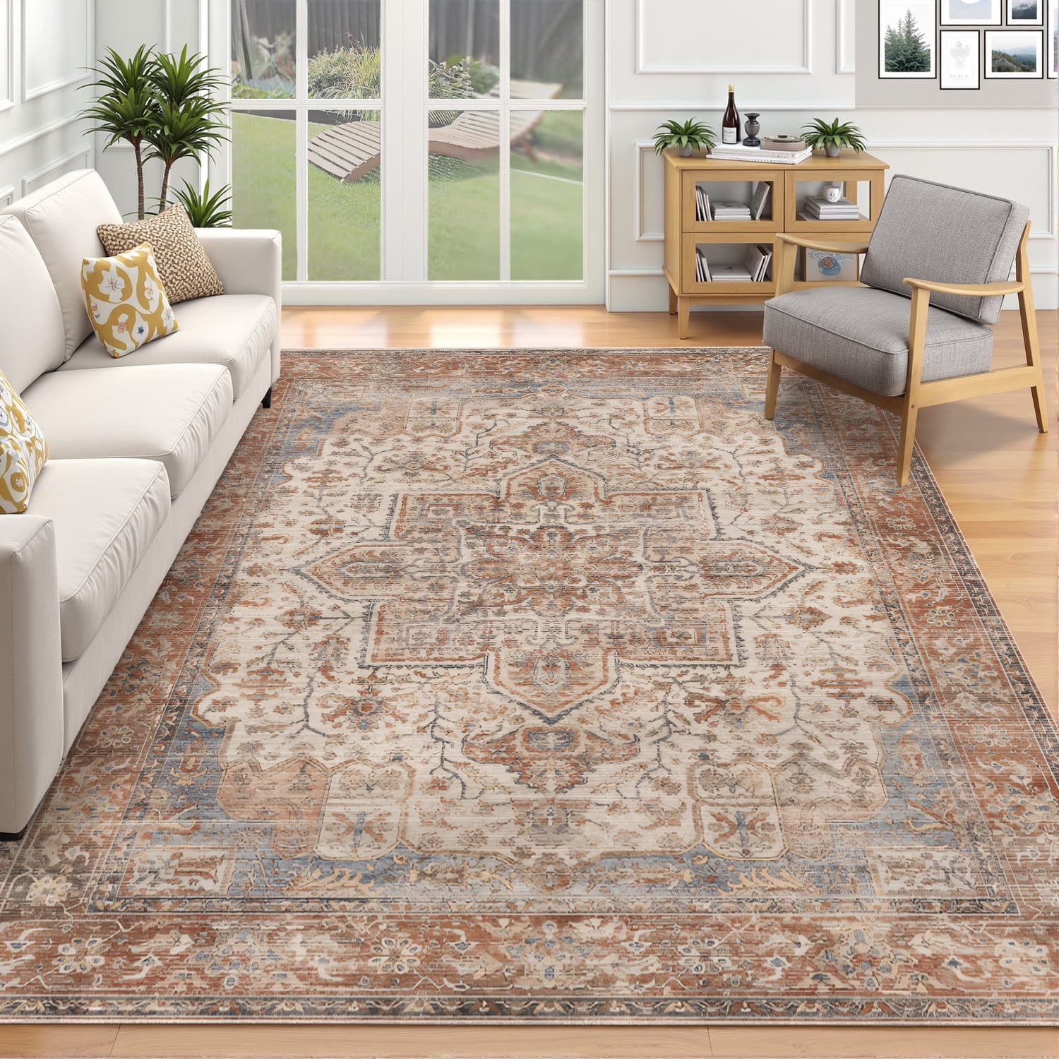 Sanmadrola 5x7 Area Rugs for Living Room Carpet Washable Rug Non Slip for Kitchen Entryway Bathroom Bedroom Office