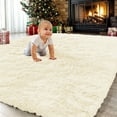 thumbnail image 1 of Sanmadrola Area Rug for Bedroom,4'X5.3',Fluffy Shag Rug for Living Room,Furry Carpet for Kids Room,Shaggy Throw Rug for Nursery Room,Fuzzy Plush Rug Beige Carpet,Rectangle,Cute Room Decor for Baby, 1 of 8