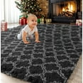 thumbnail image 1 of Sanmadrola Area Rug for Bedroom,4'X5.2',Fluffy Shag Rug for Living Room,Furry Carpet for Kids Room,Shaggy Throw Rug for Nursery Room,Fuzzy Plush Rug,Black Carpet,Rectangle,Cute Room Decor for Baby, 1 of 10