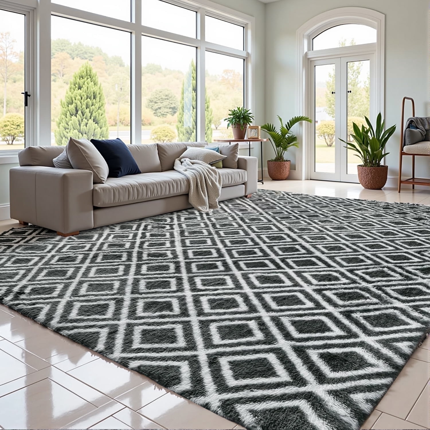 Sanmadrola Area Rug for Bedroom,4'X5.3',Fluffy Shag Rug for Living Room,Furry Carpet for Kids Room,Shaggy Throw Rug for Nursery Room,Fuzzy Plush Rug Carpet,Rectangle,Cute Room Decor for Baby