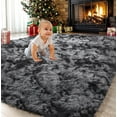 thumbnail image 1 of Sanmadrola Area Rug for Bedroom,4'X5.2',Fluffy Shag Rug for Living Room,Furry Carpet for Kids Room,Shaggy Throw Rug for Nursery Room,Fuzzy Plush Rug Gray Carpet,Rectangle,Cute Room Decor for Baby, 1 of 8
