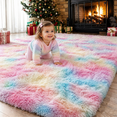 thumbnail image 1 of Sanmadrola Area Rug for Bedroom,6.5'X8.2',Fluffy Shag Rug for Living Room,Furry Carpet for Kids Room,Shaggy Throw Rug for Nursery Room,Fuzzy Plush Rug,Black Carpet,Rectangle,Cute Room Decor for Baby, 1 of 7