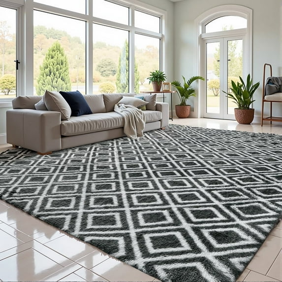 Sanmadrola Area Rug for Bedroom,8'x10',Fluffy Shag Rug for Living Room,Furry Carpet for Kids Room,Shaggy Throw Rug for Nursery Room,Fuzzy Plush Rug Carpet,Rectangle,Cute Room Decor for Baby