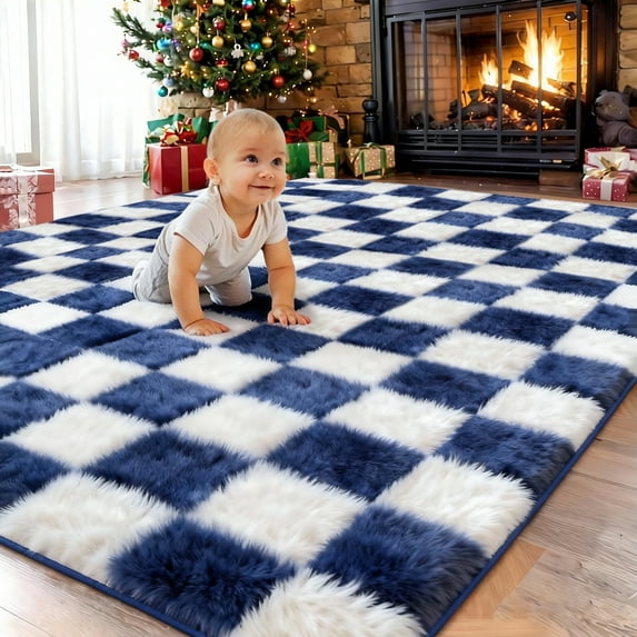 Sanmadrola Area Rugs for Bedroom, Fluffy Shaggy Soft Area Rug, Non-Slip Indoor Floor Carpet for Living Room, Kids Baby Boys Teen Dorm Home Decor Aesthetic, Nursery, 5.2x6.6 Feet
