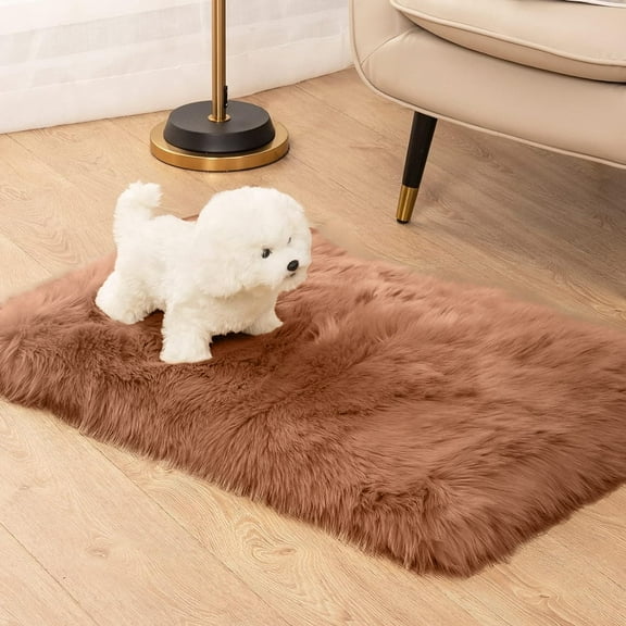 Sanmadrola Area Rugs for Living Room Bed Room Rugs Faux Fur Rug Faux Sheepskin Indoor Shag Area Rug Coffee