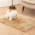 thumbnail image 1 of Sanmadrola Area Rugs for Living Room Bed Room Rugs Faux Fur Rug Faux Sheepskin Indoor Shag Area Rug Khaki, 1 of 6