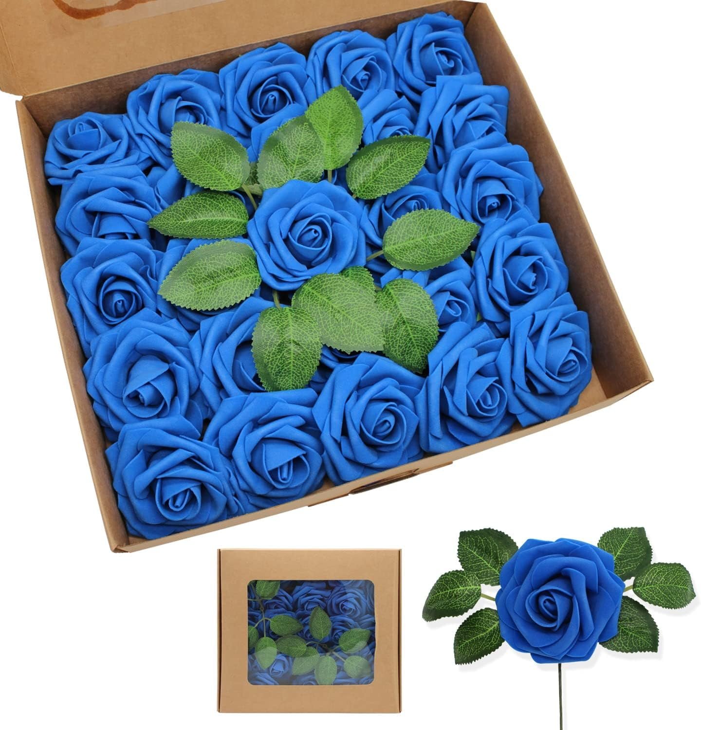 Sanmadrola Artificial Rose Artificial Flowers Foam Fake Roses with ...