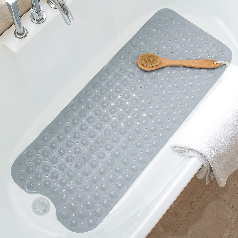Secopad Kids Bath Mat for Tub Non Slip, 40 X 16 Inch Large Cartoon Whale  Anti Slip Toddler Baby Bath Mat (Left Drain) 