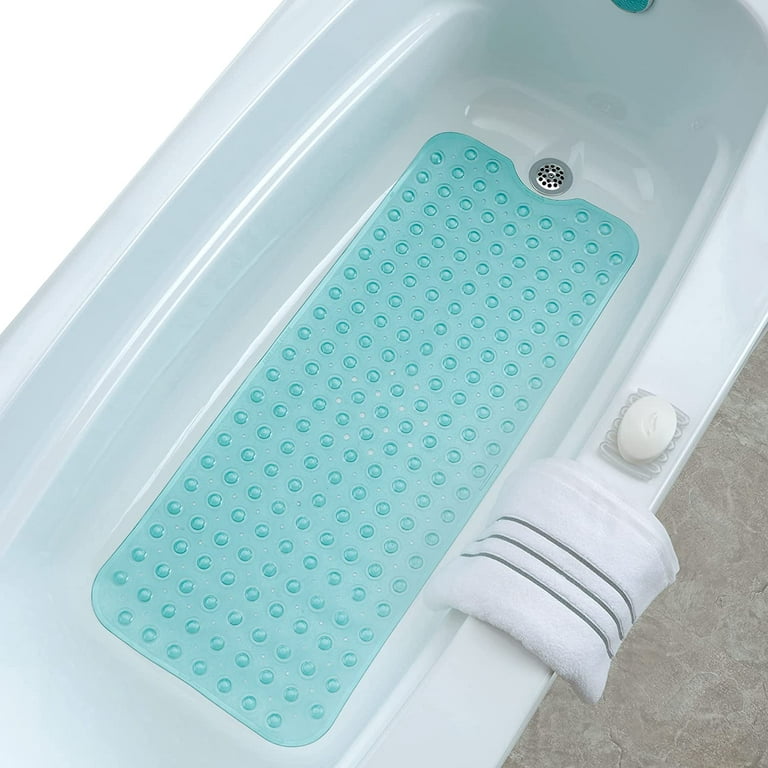 Bathtub Mats for Shower Tub Extra Long Non Slip Bath Mat, 39 x 16 Inch  Shower Mat with Drain Holes and Suction Cups, Bath Tub Mat for Bathroom  with Machine Washable (Clear) 