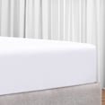 thumbnail image 1 of Sanmadrola Bed Sheet Fitted, Mattress Protector, Soft 100% Cotton 400tc Sateen, Wrinkle, Fade, Stain Resistant, 12" Deep Pocket, 1 Piece (White, Queen Size), 1 of 5