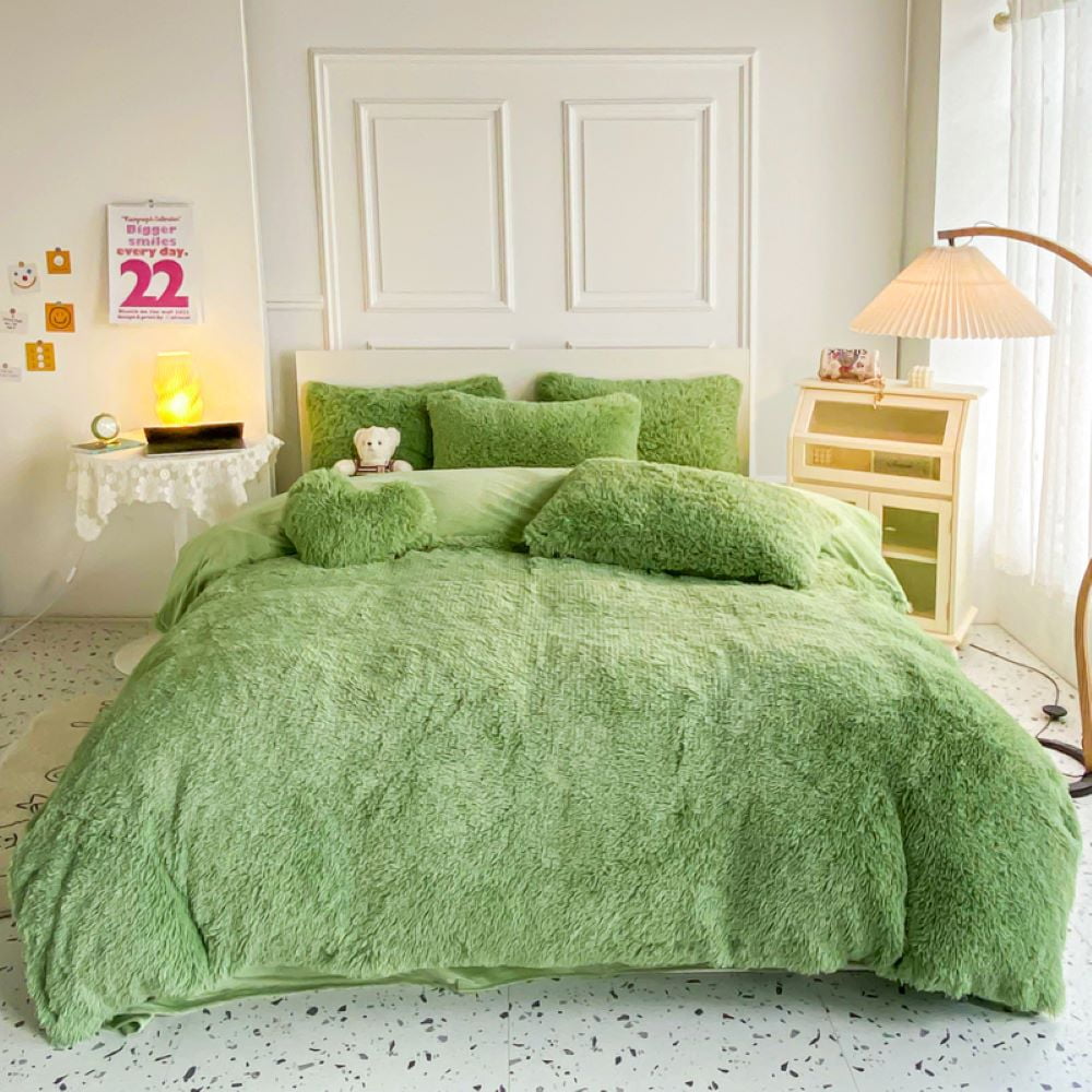 Sanmadrola Bedding Comforter Sets Bed in a Bag Twin Size Shaggy Plush