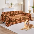 thumbnail image 1 of Sanmadrola Boho Sofa Cover Chenille Couch Covers Blanket Furniture Protector for Sectional Sofa, Anti Slip Couch Covers for 2 Cushion Couch, Washable Slipcover for Dog (Orange, 71"x118"), 1 of 9