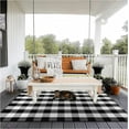 thumbnail image 1 of Sanmadrola Buffalo Plaid Outdoor Rug 4'x 6', Cotton Hand-Woven Checkered Door Mat, Reversible Foldable Washable Outdoor Rug Stripe for Layered Door Mats Porch/Front Door, 1 of 7