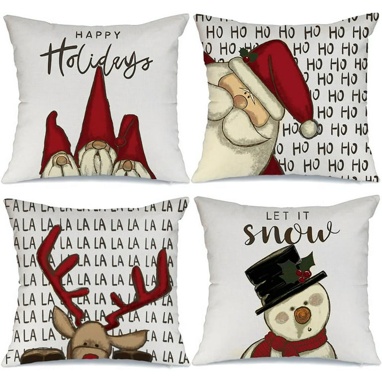 6 Packs Chirstmas Pillows Covers 18 X 18 Christmas Décor Pillow