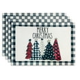 Sanmadrola Christmas Tree Placemats Set of 4 Buffalo Plaid Placemat for