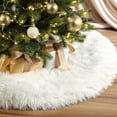thumbnail image 1 of Sanmadrola Christmas Tree Skirt 30'' White Faux Fur Christmas Tree Decorations Xmas Tree Skirt Large White Christmas Decor for Christmas Home Decorations Party Holiday Decorations, 1 of 7
