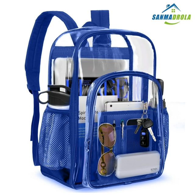 Sanmadrola Clear Backpack Clear Bag Heavy Duty Waterproof Transparent