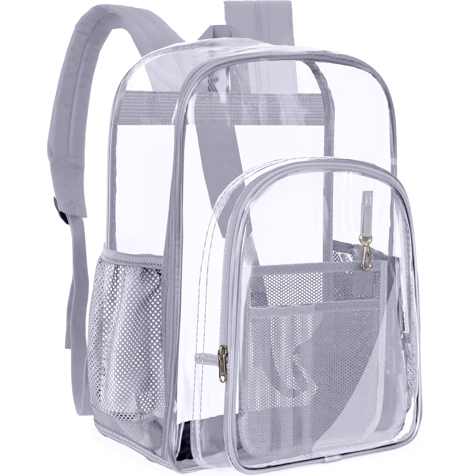 Sanmadrola Heavy Duty Waterproof Clear Backpack with Zipped Side  