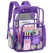 Clear Backpack Heavy Duty Stadium Approved School Bookbag PVC Backpacks for Adults Travel
