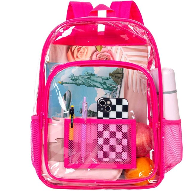 Sanmadrola Clear Backpack See Through Backpack Transparent Bookbag