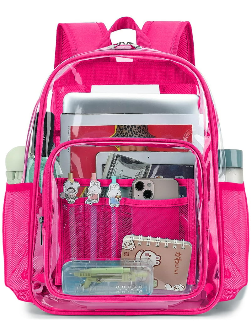バンダイ スクモバ school mobile ピンク Sanmadrola Waterproof Clear Backpack for School, Work, Security