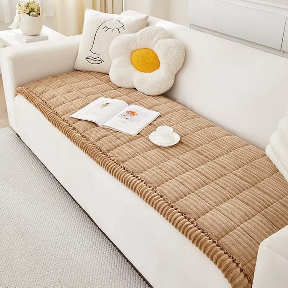 Sanmadrola Couch Cover Sofa Cover Slipcover Furniture Protector Washable Fuzzy Pet Couch Covers for Dog Cat Pet Non Slip 3 Cushion Couch Sofa Covers