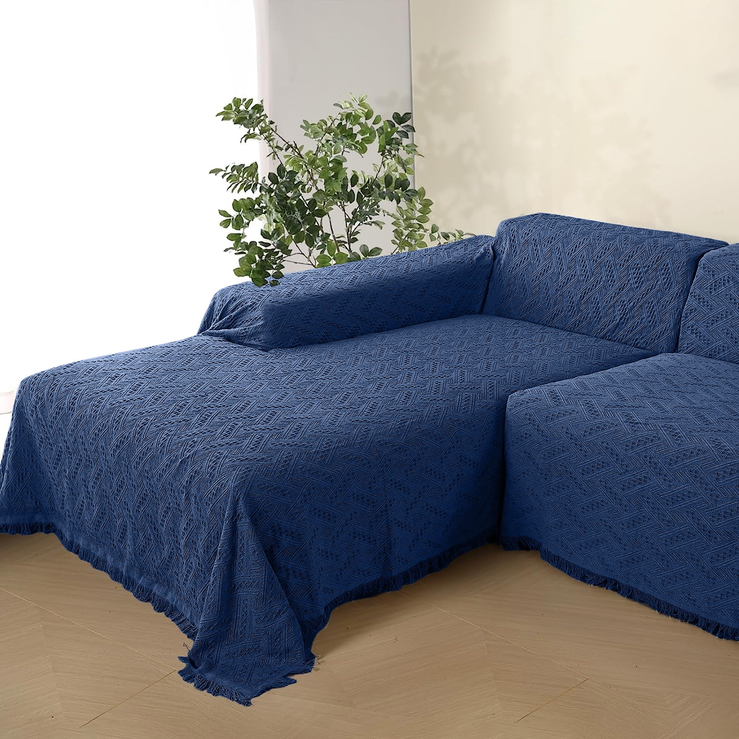 Sanmadrola Couch Cover Sofa Slipcover for Sectional L Shape 3 Cushion