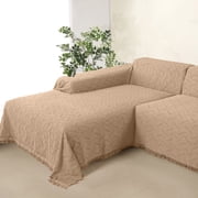 Sanmadrola Couch Cover for 3 Cushion Couch Sofa Cover Sectional Sofa Cover for Dog Sofa Slipcover Washable Couch Covers for L-Shape Sofa Reversible Sofa Protector 71x134 Khaki 1 Piece